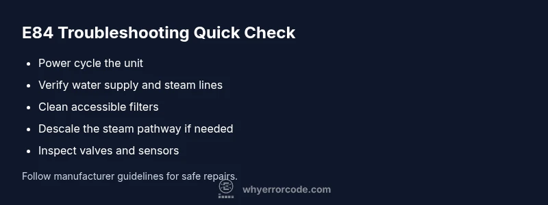 E84 troubleshooting quick checklist for steam appliances