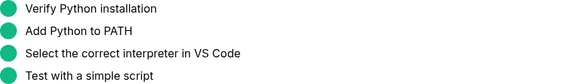 Checklist to fix Python not found error in VS Code