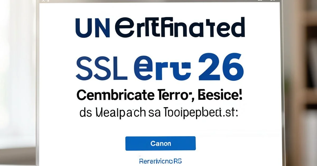 Invalid SSL 526 Invalid SSL 526 - Why Error Code