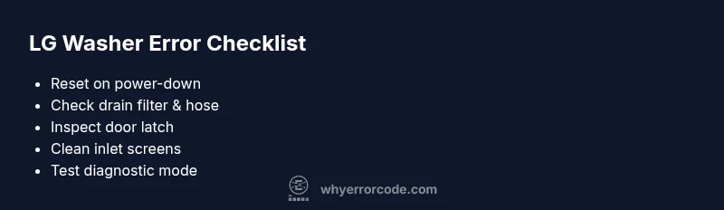 Checklist for LG washer error codes