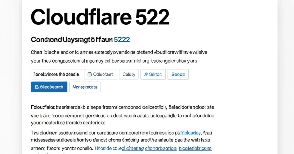 Resolve 522 Fast - Why Error Code