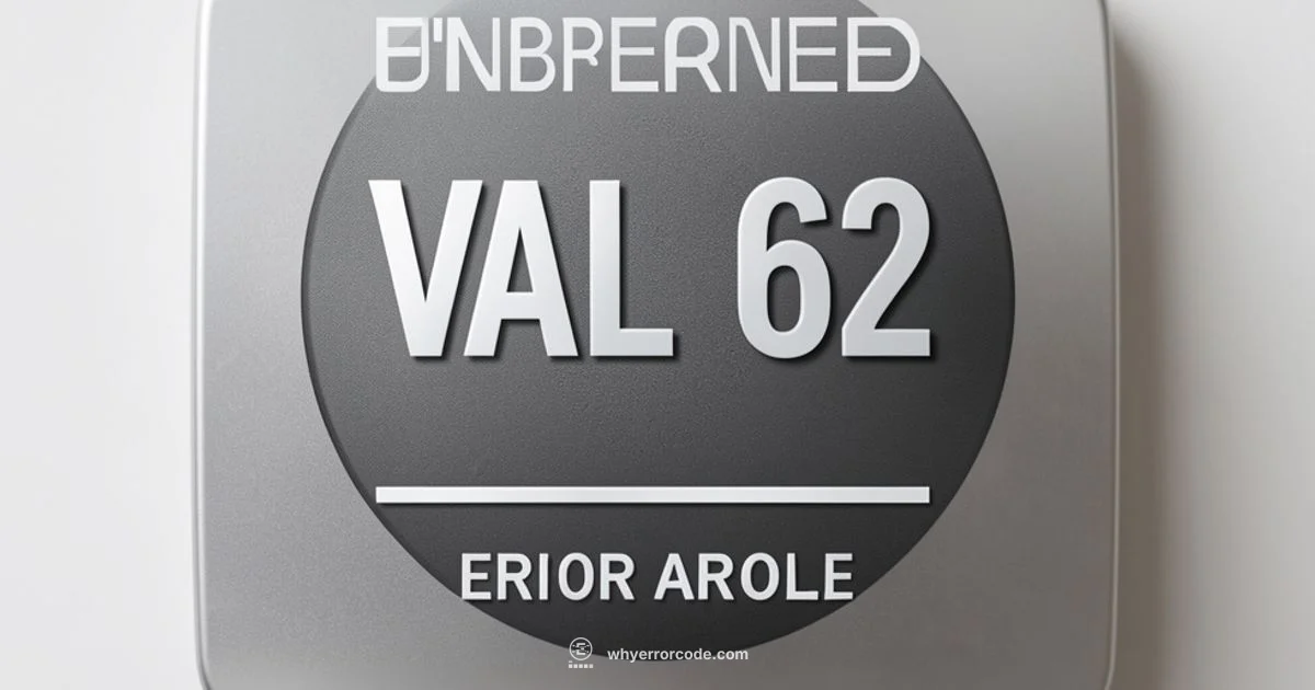 VAL 62 Error - Why Error Code