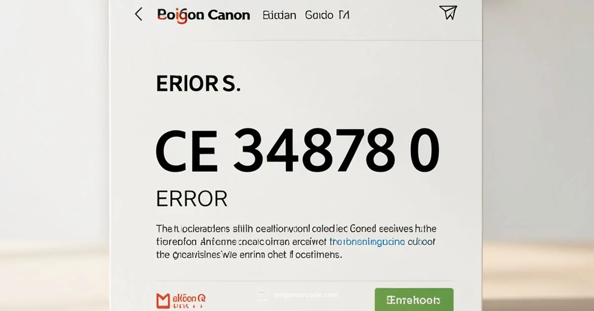 CE 34878 0 Troubleshooting - Why Error Code