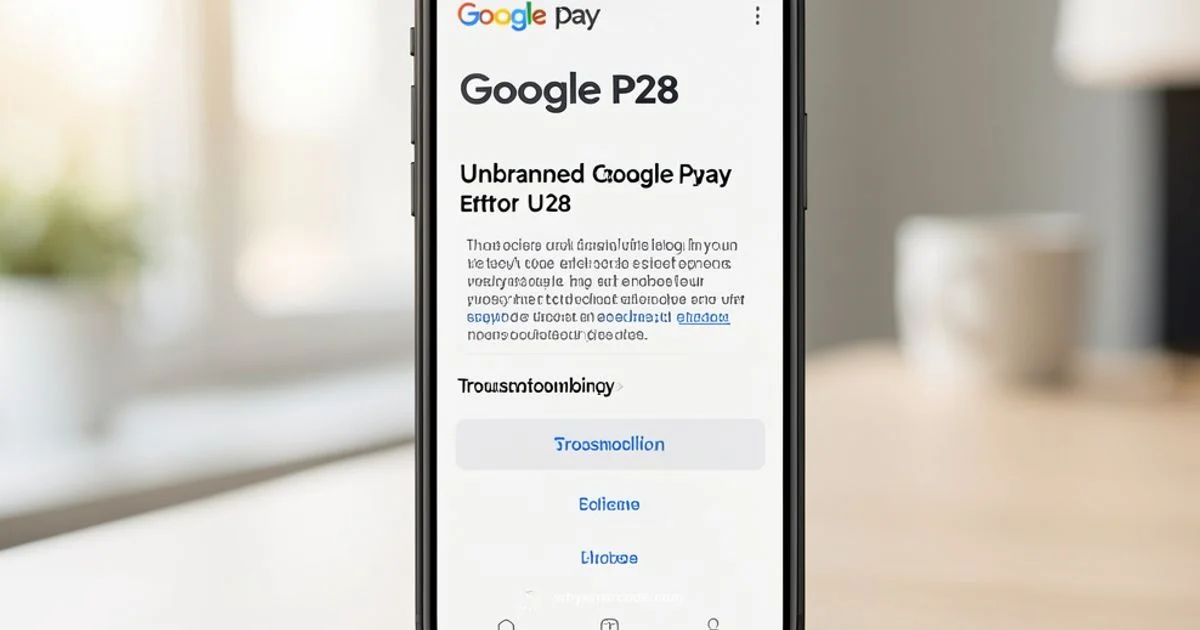 Google Pay U28 Troubleshooting - Why Error Code