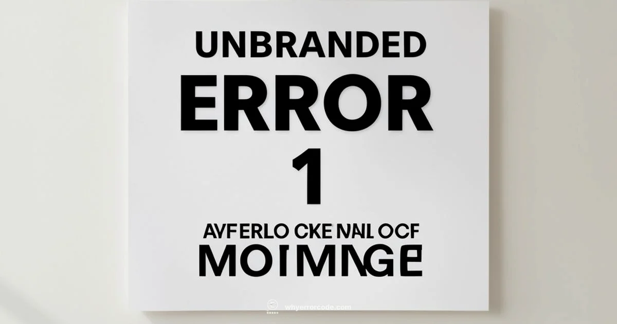 Error Code 1 Meaning - Why Error Code