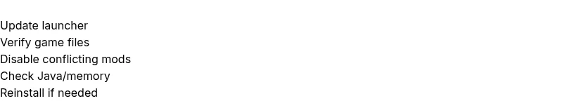 Checklist for fixing Minecraft error code 1