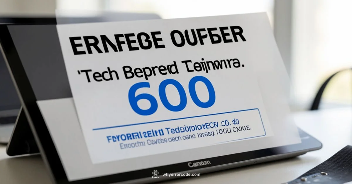 Error 600 Fix - Why Error Code