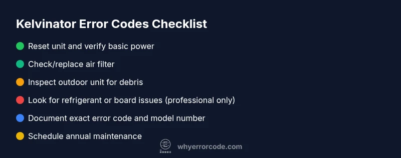 Checklist for Kelvinator AC error codes