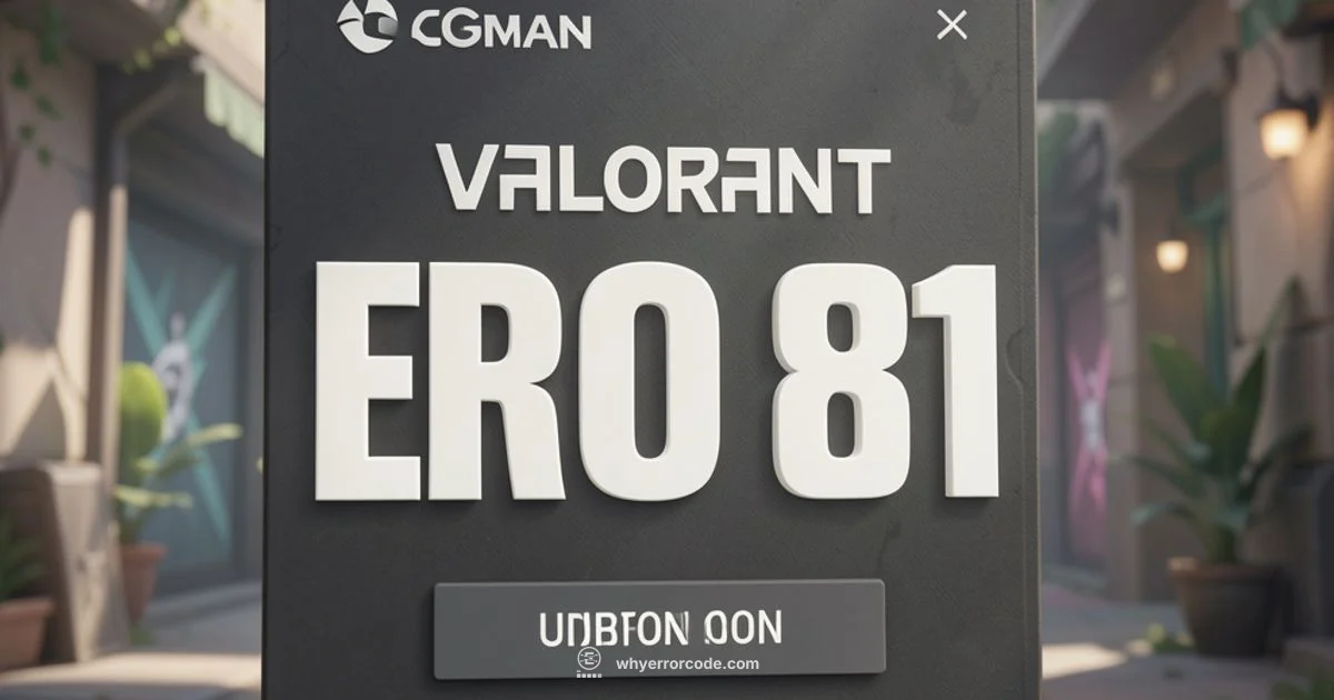 VAN 81 Fix - Why Error Code