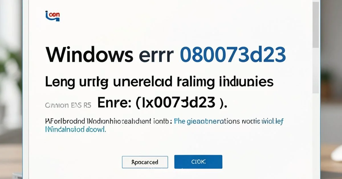 0x80073d23 Fix - Why Error Code