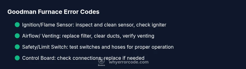 Checklist of Goodman furnace error codes and quick fixes