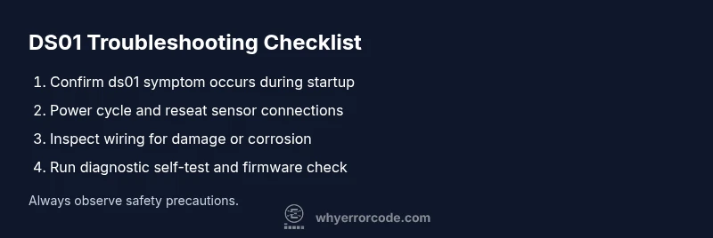 Checklist for DS01 error troubleshooting
