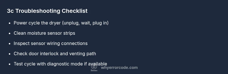 Infographic showing 3c troubleshooting steps and quick fixes