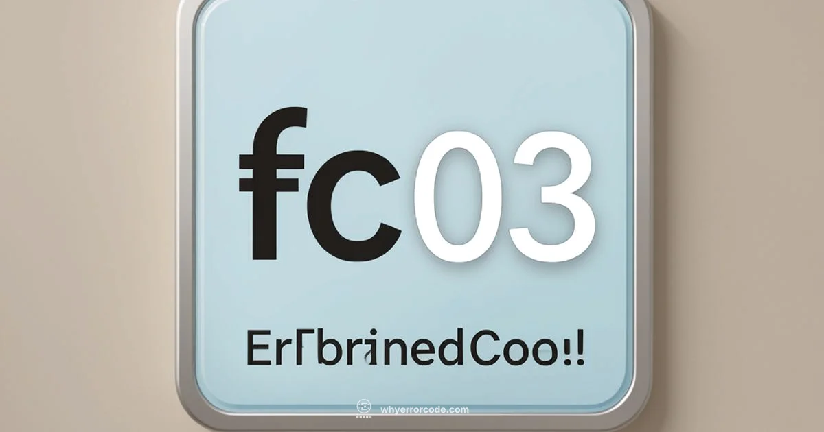 FC03 Troubleshooting - Why Error Code