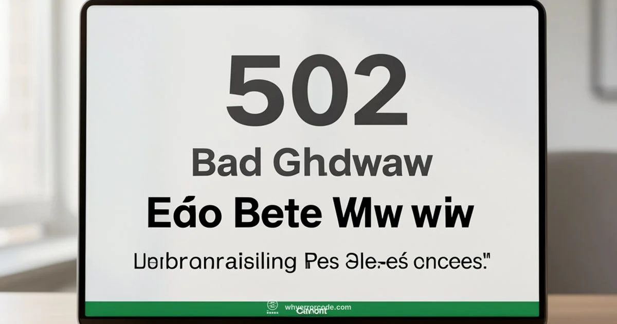 502 Bad Gateway 502 Bad Gateway - Why Error Code