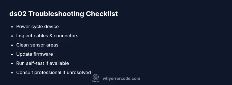 Checklist for ds02 troubleshooting