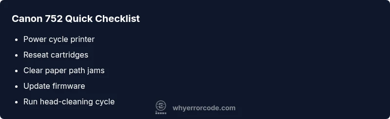 Printer with error 752 checklist