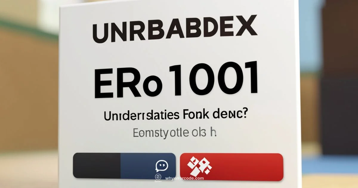 Error 1001 Troubleshoot Error 1001 Troubleshoot - Why Error Code