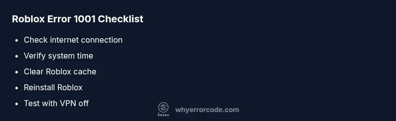 Checklist for Roblox error 1001 troubleshooting