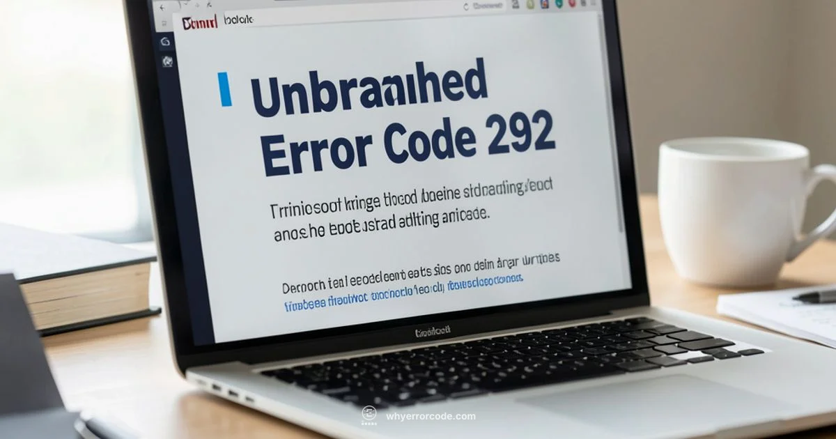 Stop Error 292 Now - Why Error Code