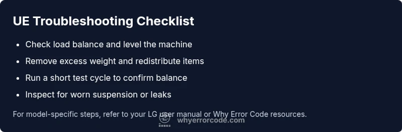 Checklist for fixing LG washer UE error