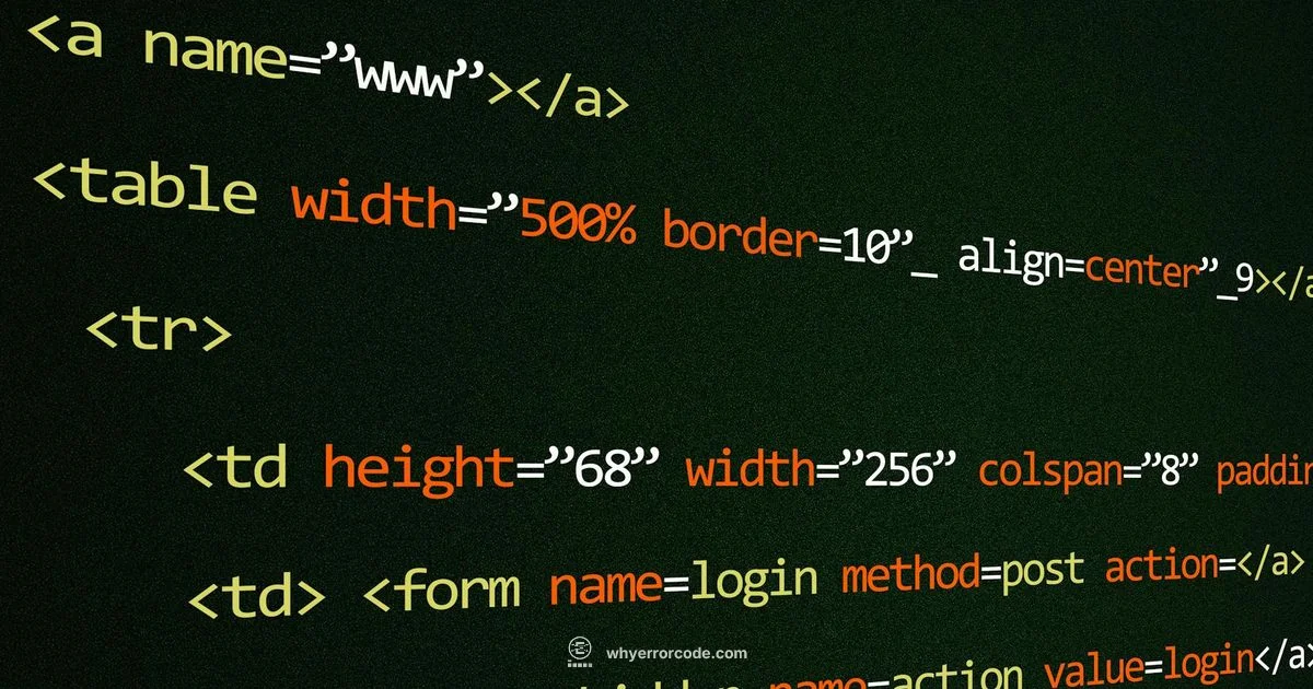HTML5 Errors - Why Error Code