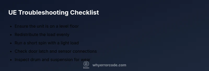 Checklist for UE error repair on washing machine