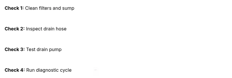 Checklist for Bosch E20 drain troubleshooting