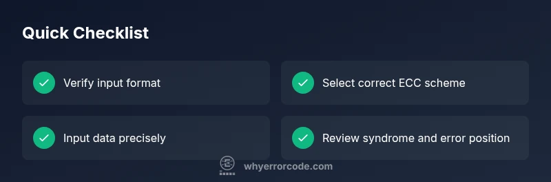Checklist for using an error correction code calculator