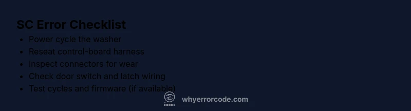 Infographic checklist for SC error Samsung washer