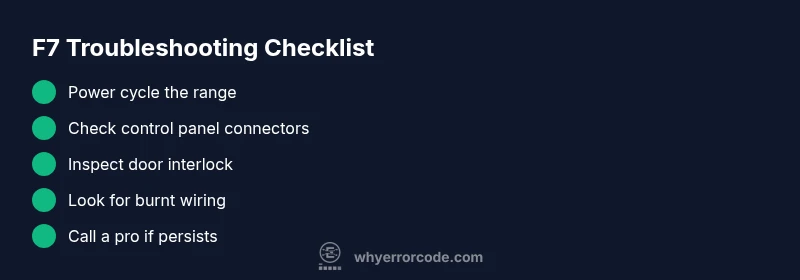 Checklist for troubleshooting LG range F7 error code