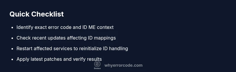 Checklist for troubleshooting E4301 ID ME error