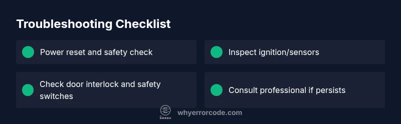 Checklist for diagnosing Electrolux stove error codes