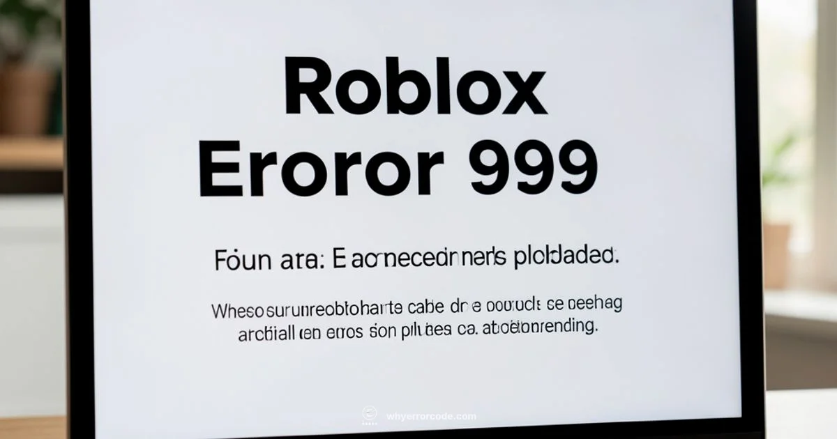 Roblox Error 999 - Why Error Code