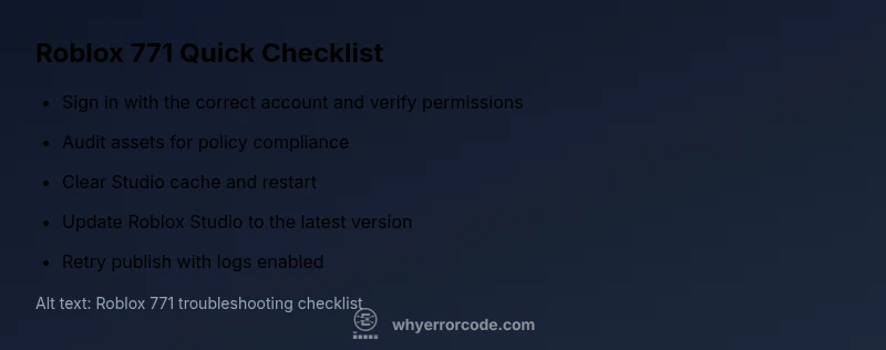 Roblox 771 troubleshooting checklist