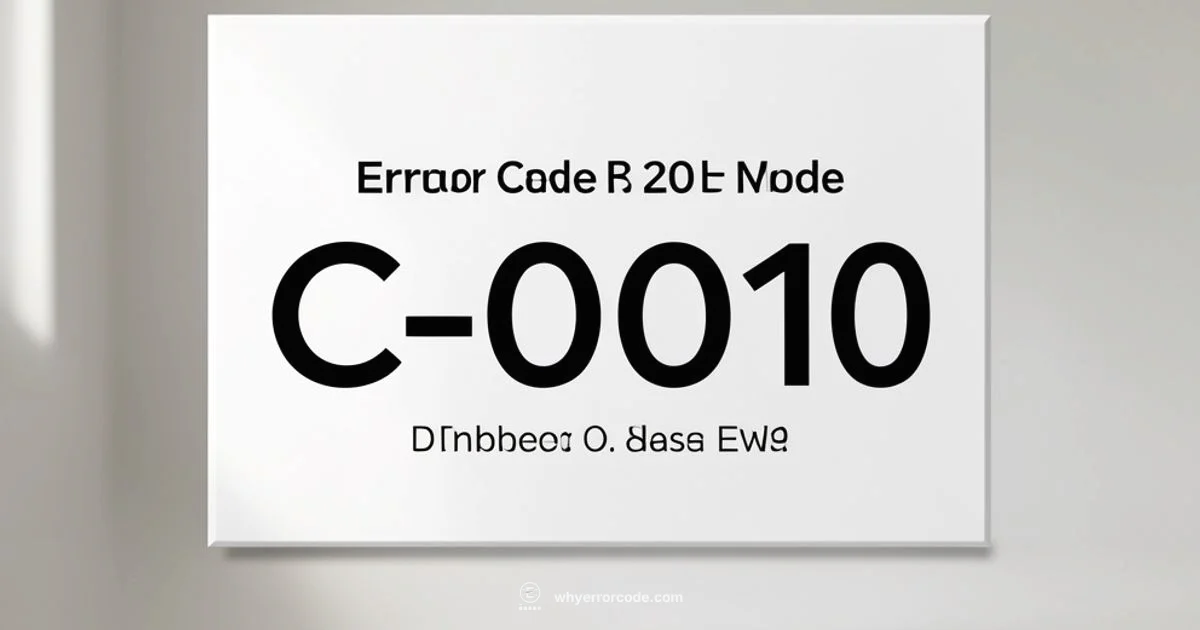 C-0010 Guide C-0010 Guide - Why Error Code