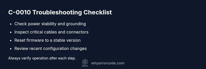 Checklist: Troubleshooting error code c-0010