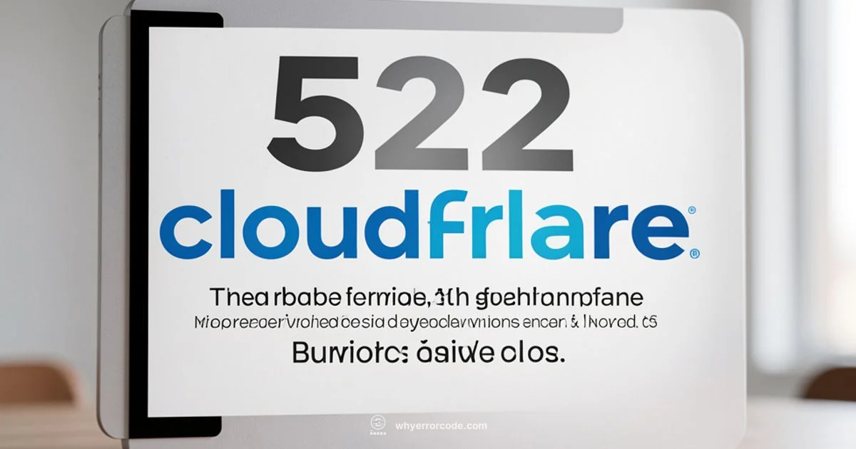 522 Cloudflare Fix - Why Error Code