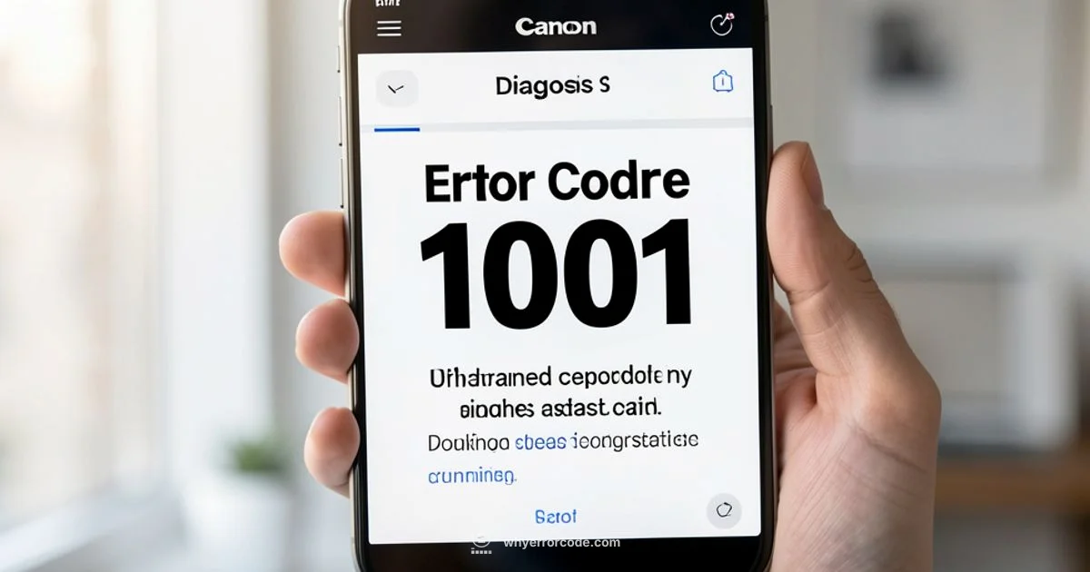 Diagnosing Error 1001 - Why Error Code