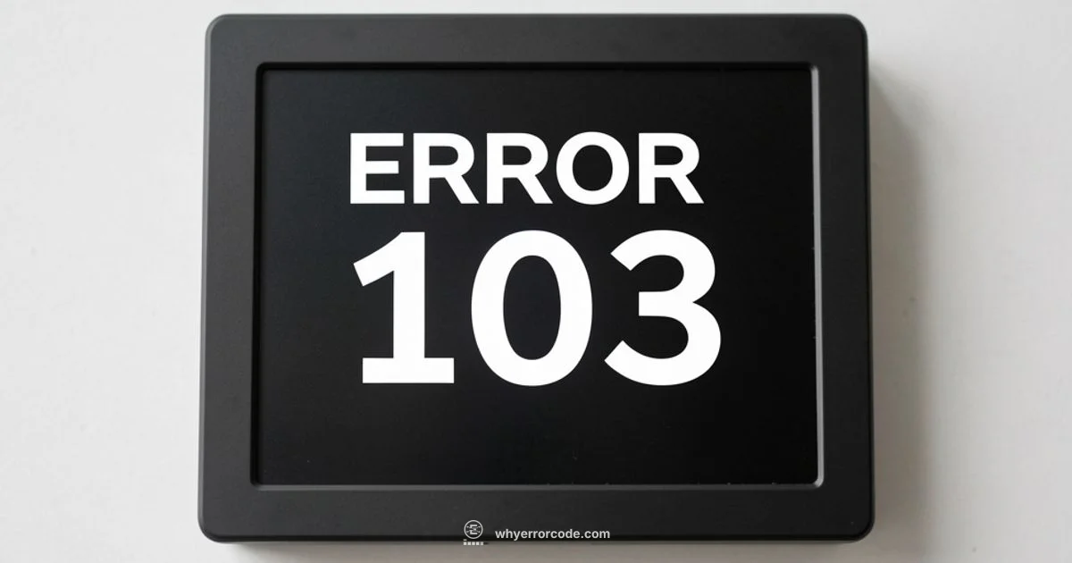 Error Code 103 Guide - Why Error Code