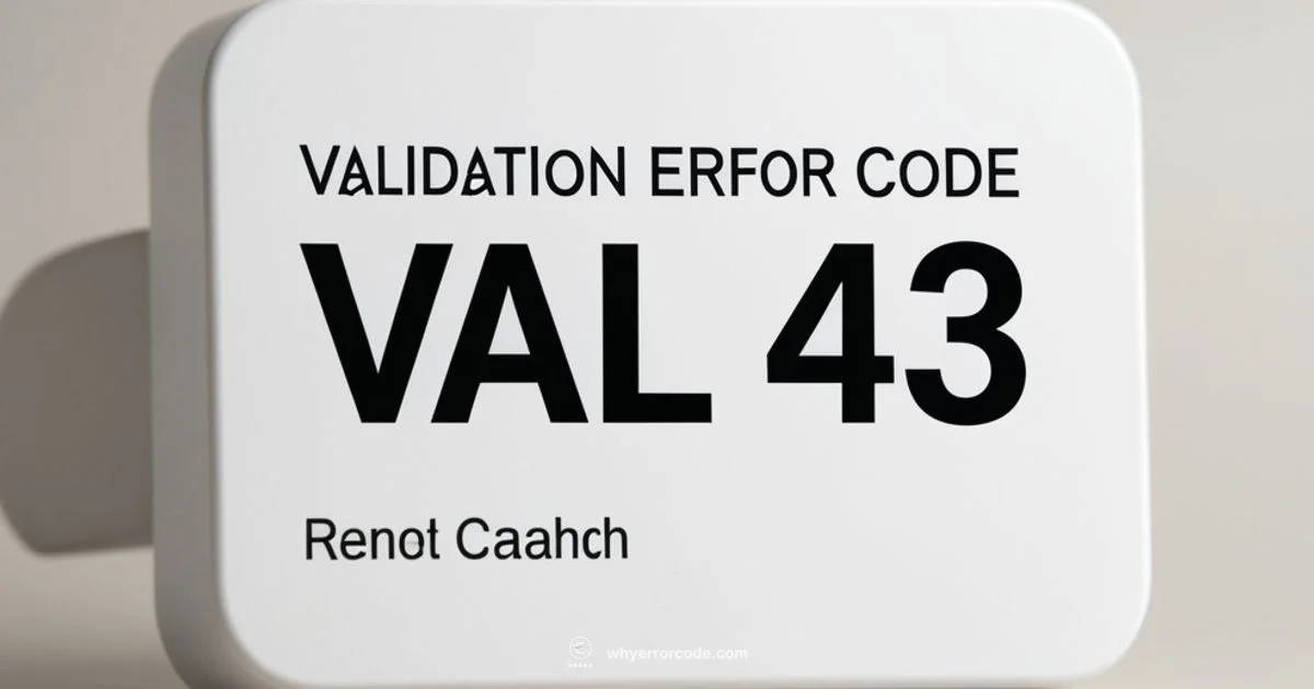 VAL 43 Explained - Why Error Code