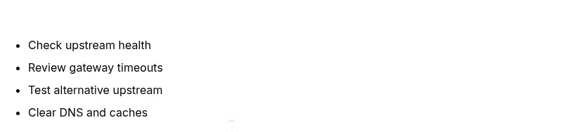 Checklist: Fixes for 502 Bad Gateway errors