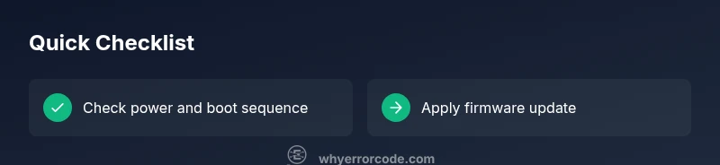 Checklist for resolving error code 1